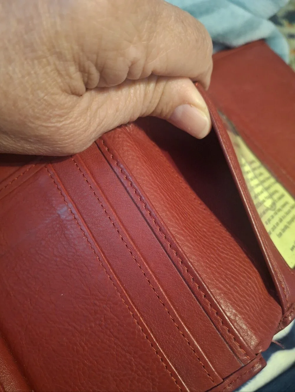Compact Red Leather Women's Wallet with Silver Logo Accent